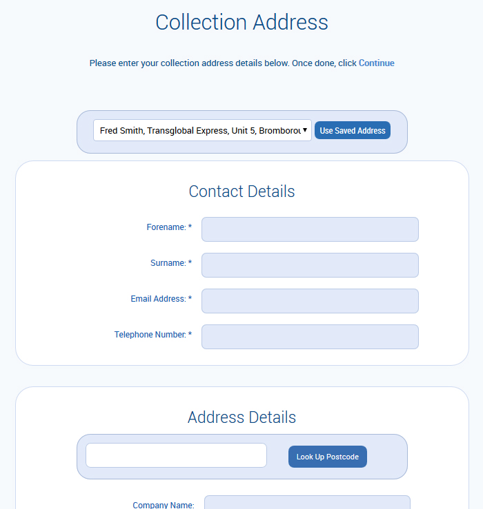 Choose your collection address
