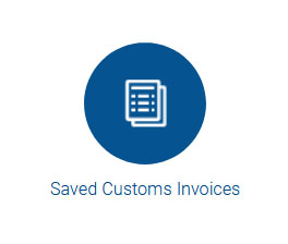 Account area &ndash; saved customs invoices